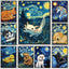 Affiche animaux mignons nuit étoilée – Art mural abstrait déco salon PawLuxe™