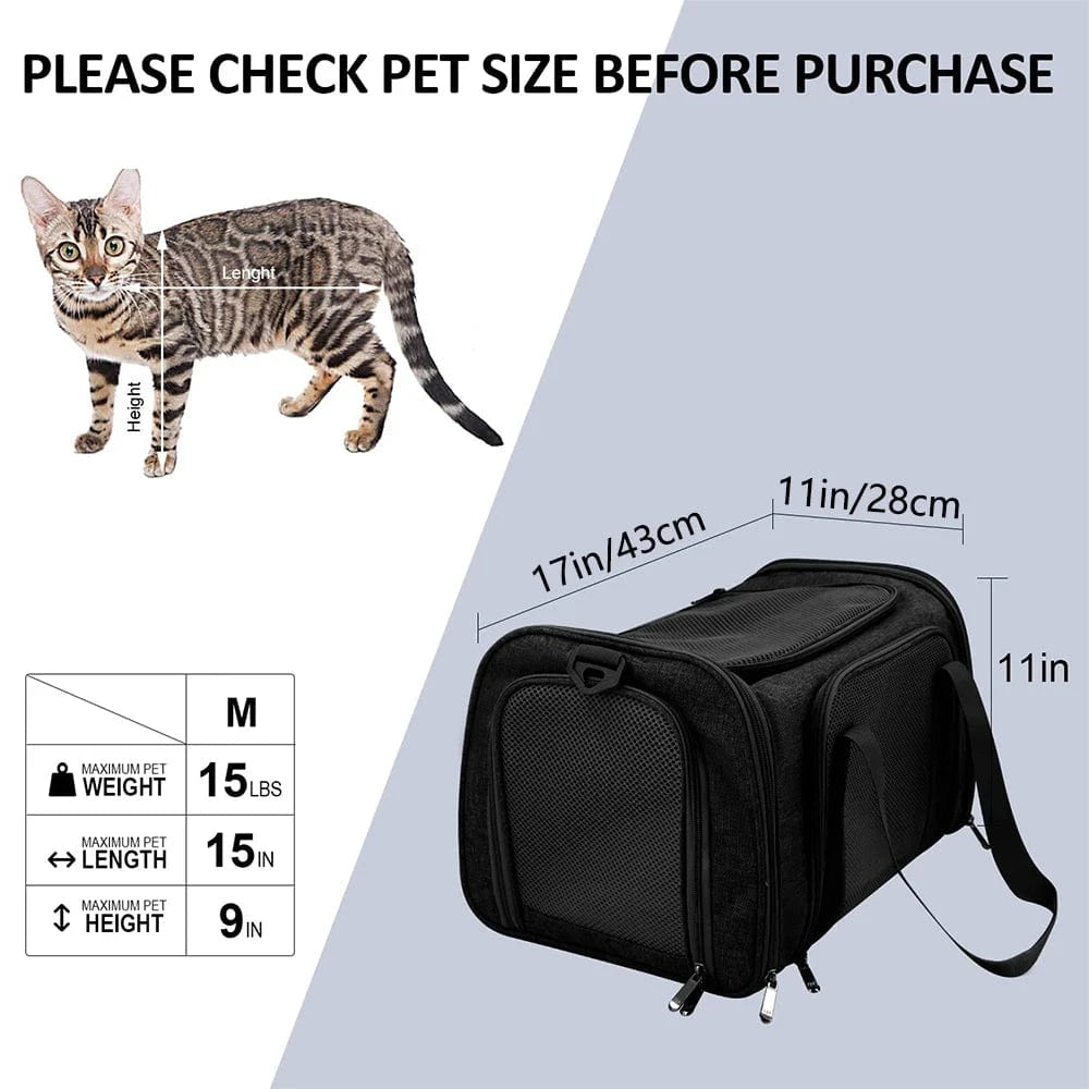 Sac de Transport pour Chien & Chat – Sac à Dos Latéral Souple, Voyage & Avion ✈ | Transport Animaux de Compagnie Confortable et Sécurisé
