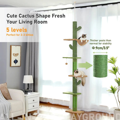 Arbre à chat à 5 niveaux du sol au plafond