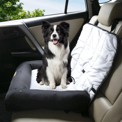 Siège de voiture portable pour chien – Rehausseur étanche avec ceinture