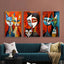Affiche de chat en Patchwork, motif géométrique abstrait