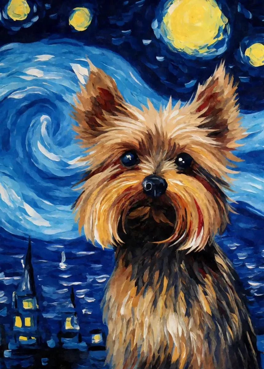 Affiche animaux mignons nuit étoilée – Art mural abstrait déco salon PawLuxe™