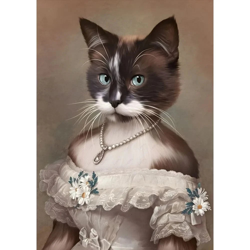 Affiche drôle chat Royal Renaissance – Art mural déco maison salon