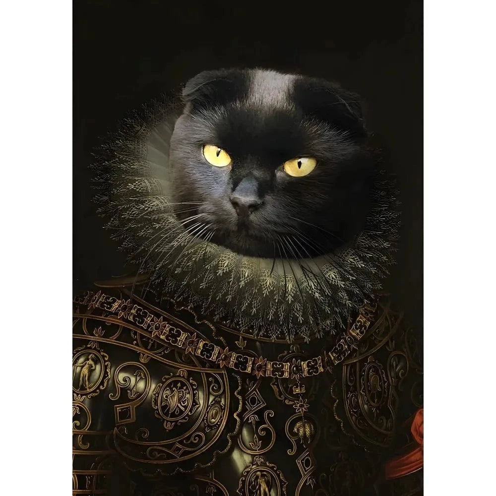 Affiche drôle chat Royal Renaissance – Art mural déco maison salon