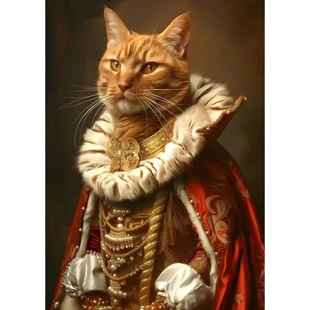 Affiche drôle chat Royal Renaissance – Art mural déco maison salon