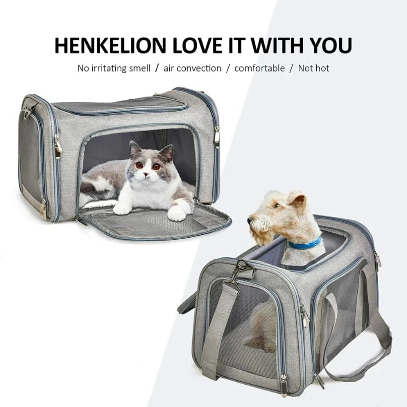 Sac de Transport pour Chien & Chat – Sac à Dos Latéral Souple, Voyage & Avion ✈ | Transport Animaux de Compagnie Confortable et Sécurisé