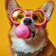 Affiche chien coloré Bubblegum – Samoyède, bouledogue, Corgi déco murale PawLuxe™