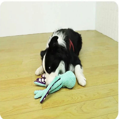 Jouet en peluche pieuvre pour chien – Anti-démolition avec couineur