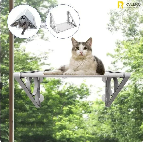 Hamac de fenêtre pour chat – Lit suspendu 2 étages avec ventouses