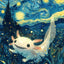 Affiche animaux mignons nuit étoilée – Art mural abstrait déco salon PawLuxe™