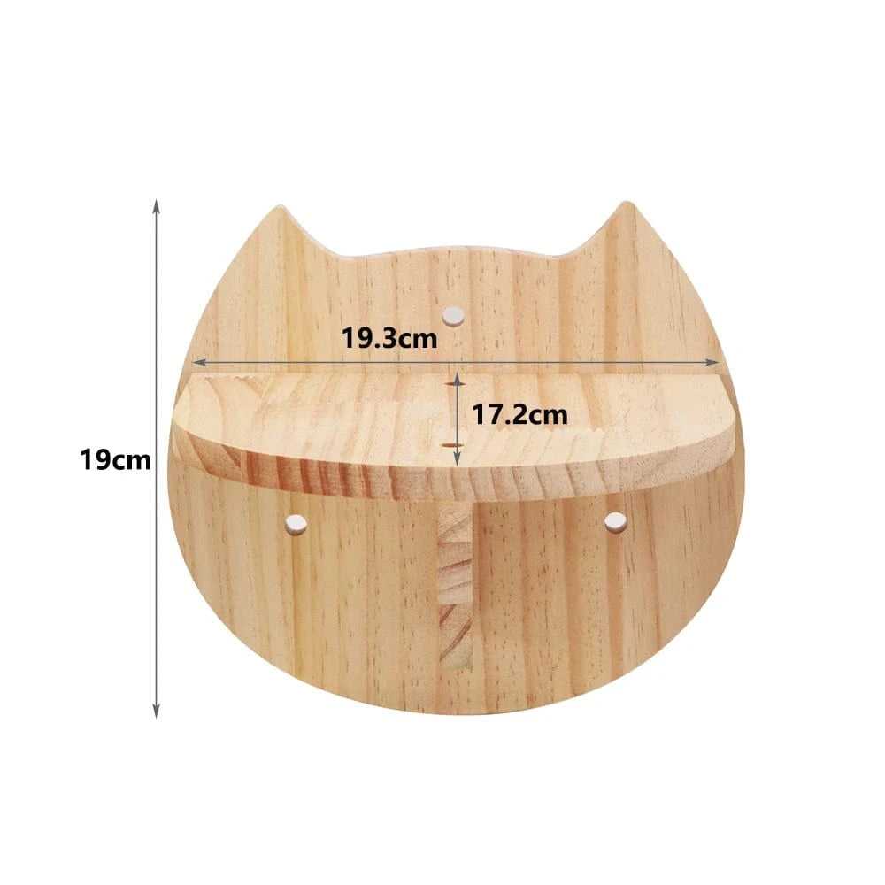 Arbre à chat mural – Étageres bois, griffoirs, hamac et perchoirs solides