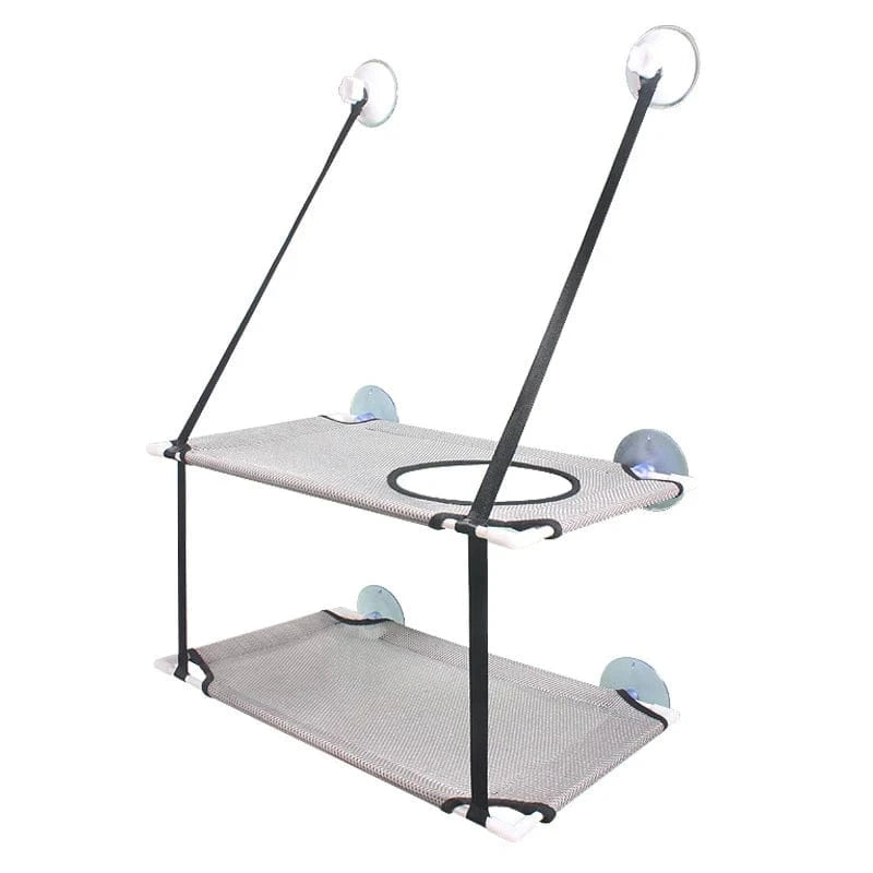 Hamac de fenêtre pour chat – Lit suspendu 2 étages avec ventouses