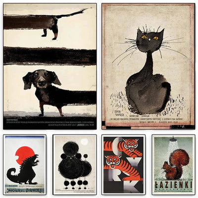 Affiche teckel Ryszard Kaja Horn – Art mural polonais déco salon