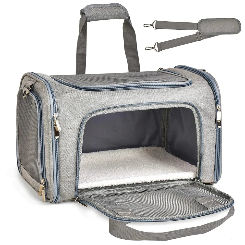 Sac de Transport pour Chien & Chat – Sac à Dos Latéral Souple, Voyage & Avion ✈ | Transport Animaux de Compagnie Confortable et Sécurisé