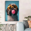 Affiche chien coloré Bubblegum – Samoyède, bouledogue, Corgi déco murale PawLuxe™