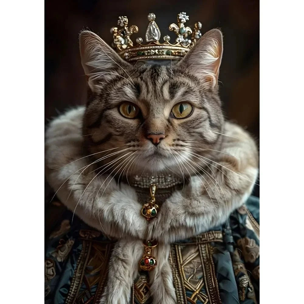 Affiche drôle chat Royal Renaissance – Art mural déco maison salon