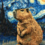 Affiche animaux mignons nuit étoilée – Art mural abstrait déco salon PawLuxe™