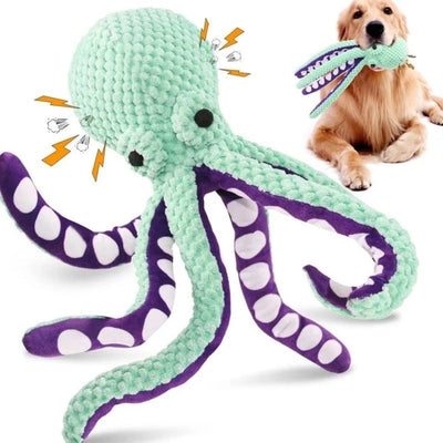 Jouet en peluche pieuvre pour chien – Anti-démolition avec couineur