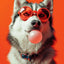 Affiche chien coloré Bubblegum – Samoyède, bouledogue, Corgi déco murale PawLuxe™