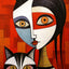 Affiche de chat en Patchwork, motif géométrique abstrait - One PETS - TOP