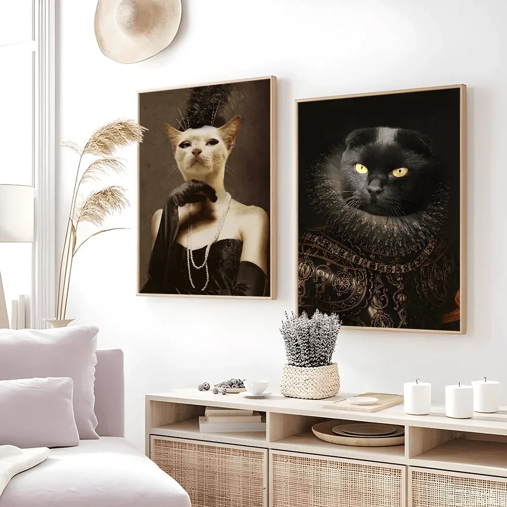 Affiche drôle chat Royal Renaissance – Art mural déco maison salon - One PETS - TOP