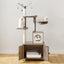 Arbre à chat 2 - en - 1 150 cm – Poteaux griffoirs & meuble cache - litière - One PETS - TOP