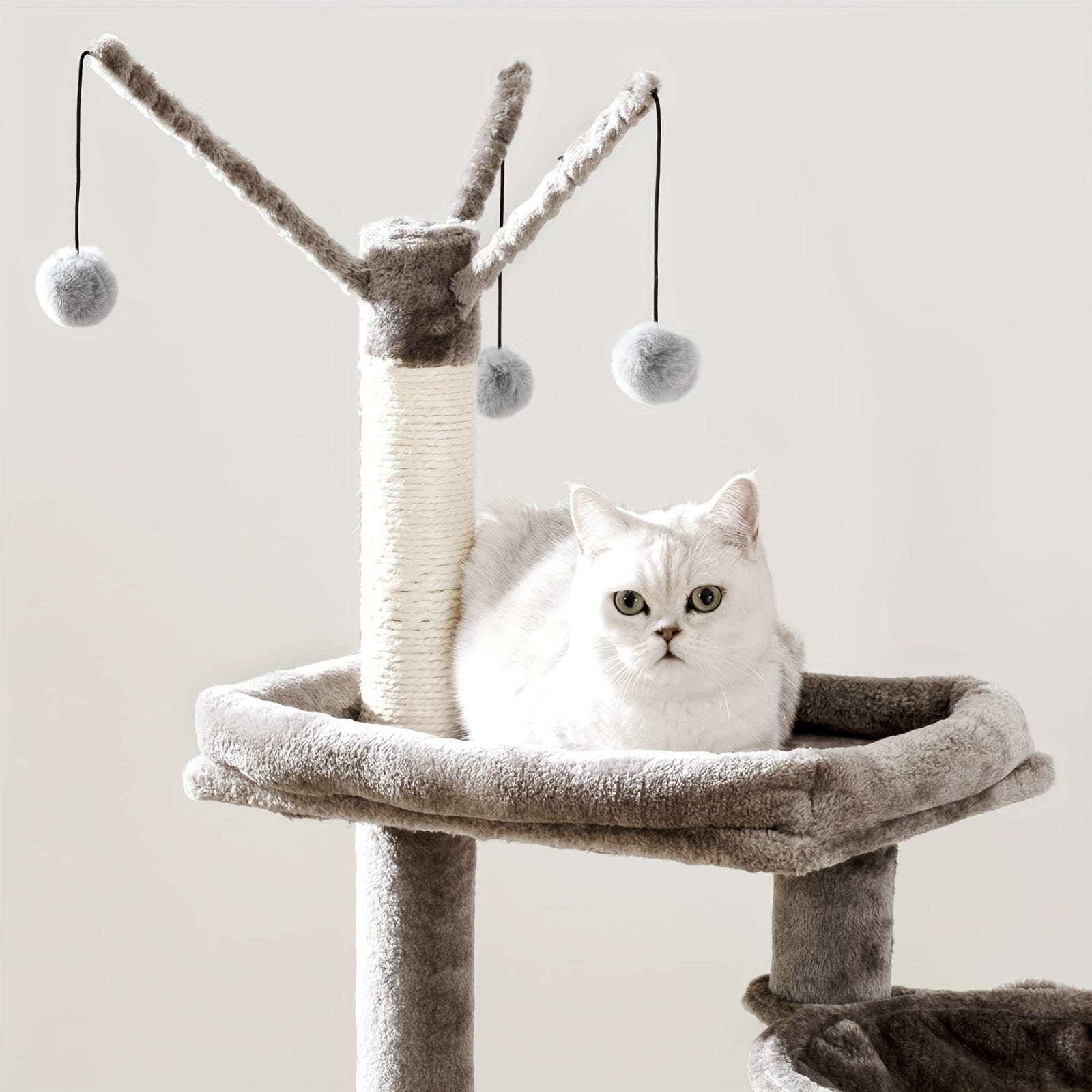 Arbre à chat 2 - en - 1 150 cm – Poteaux griffoirs & meuble cache - litière - One PETS - TOP