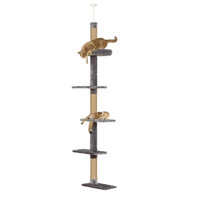 Arbre à chat 5 niveaux réglable – Tour XXL du sol au plafond 260 cm - One PETS - TOP