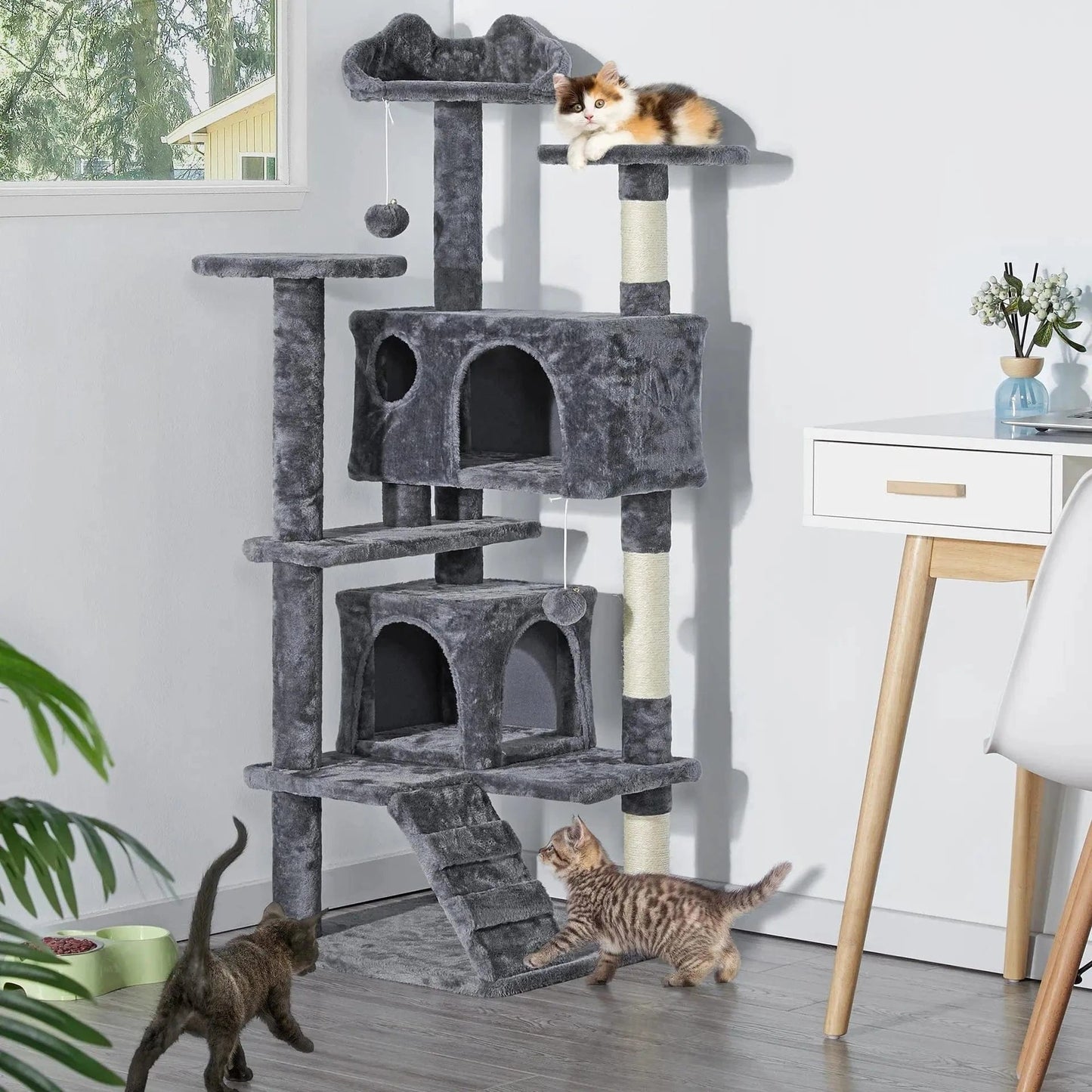 Arbre à chat – Étagère murale haute, design compact - One PETS - TOP