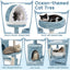 Arbre à chat marin 155 cm – Niche requin, hamac & poteaux sisal - One PETS - TOP