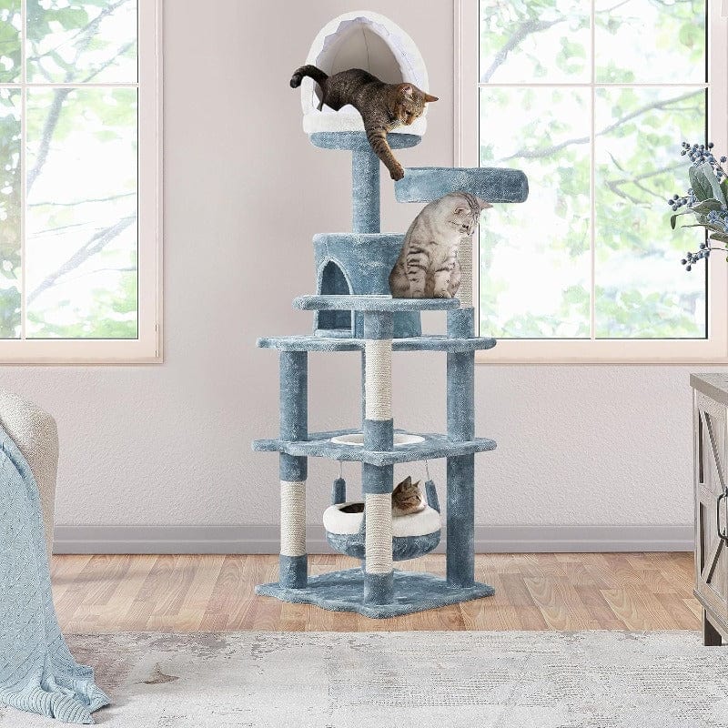 Arbre à chat marin 155 cm – Niche requin, hamac & poteaux sisal - One PETS - TOP