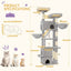 Arbre à chat XXL 185 cm – Multi - niveaux, 3 niches, hamacs & griffoirs - One PETS - TOP