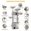 Arbre à chat XXL 185 cm – Multi - niveaux, 3 niches, hamacs & griffoirs - One PETS - TOP