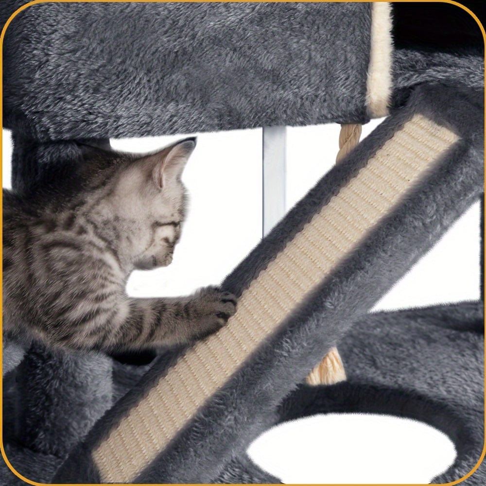 Arbre à chat XXL 185 cm – Multi-niveaux, 3 niches, hamacs & griffoirs One PETS-TOP