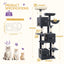 Arbre à chat XXL 193 cm – Multi - niveaux, 3 niches, hamac & griffoirs - One PETS - TOP