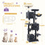 Arbre à chat XXL 193 cm – Multi - niveaux, 3 niches, hamac & griffoirs - One PETS - TOP