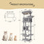 Arbre à chat XXL 210 cm – Tour multi - niveaux, 2 niches, hamac & griffoirs - One PETS - TOP