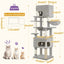 Arbre à chat XXL – 7 poteaux griffoirs, hamac & 2 niches - One PETS - TOP