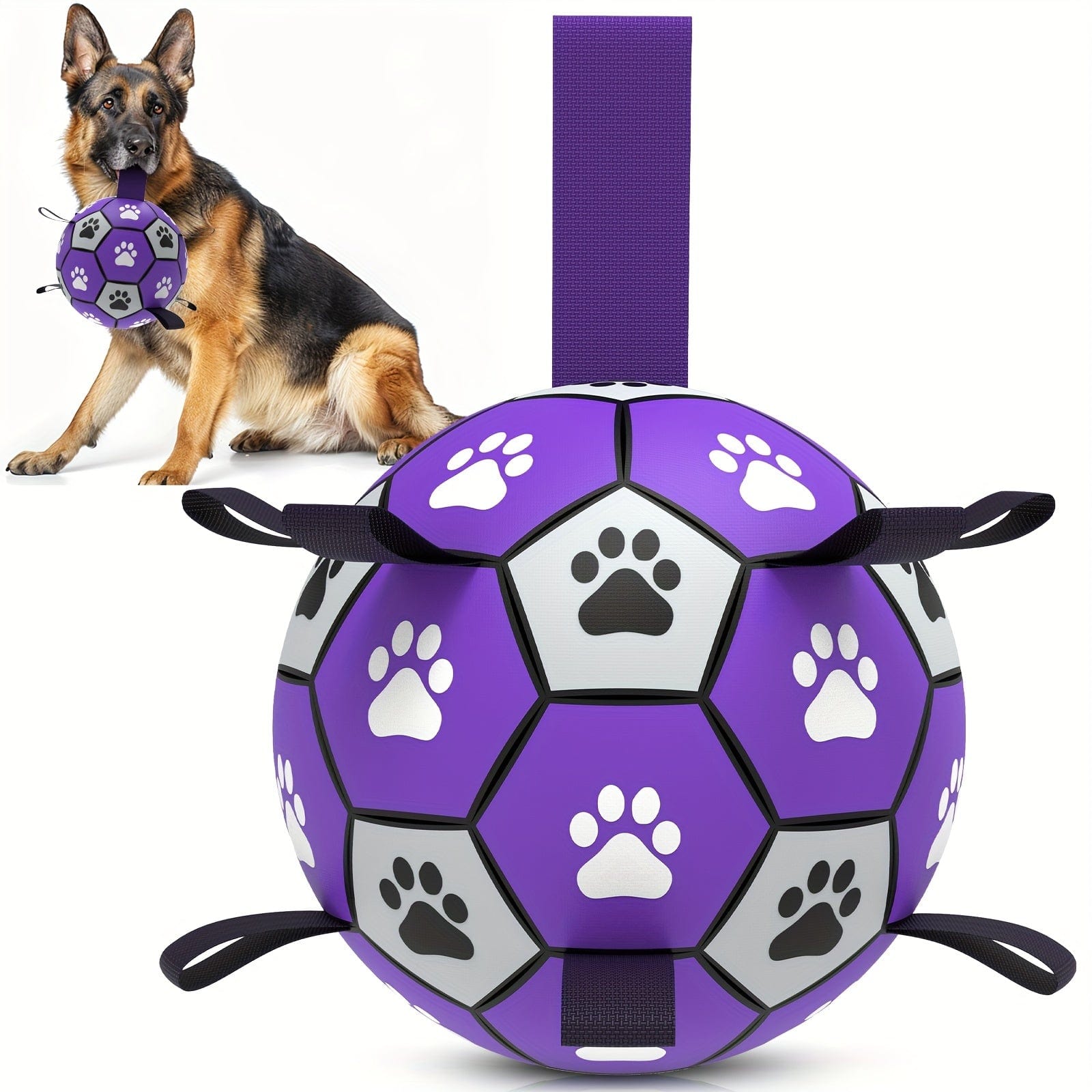 Ballon de foot pour chien résistant – Jouet interactif avec sangles - One PETS - TOP