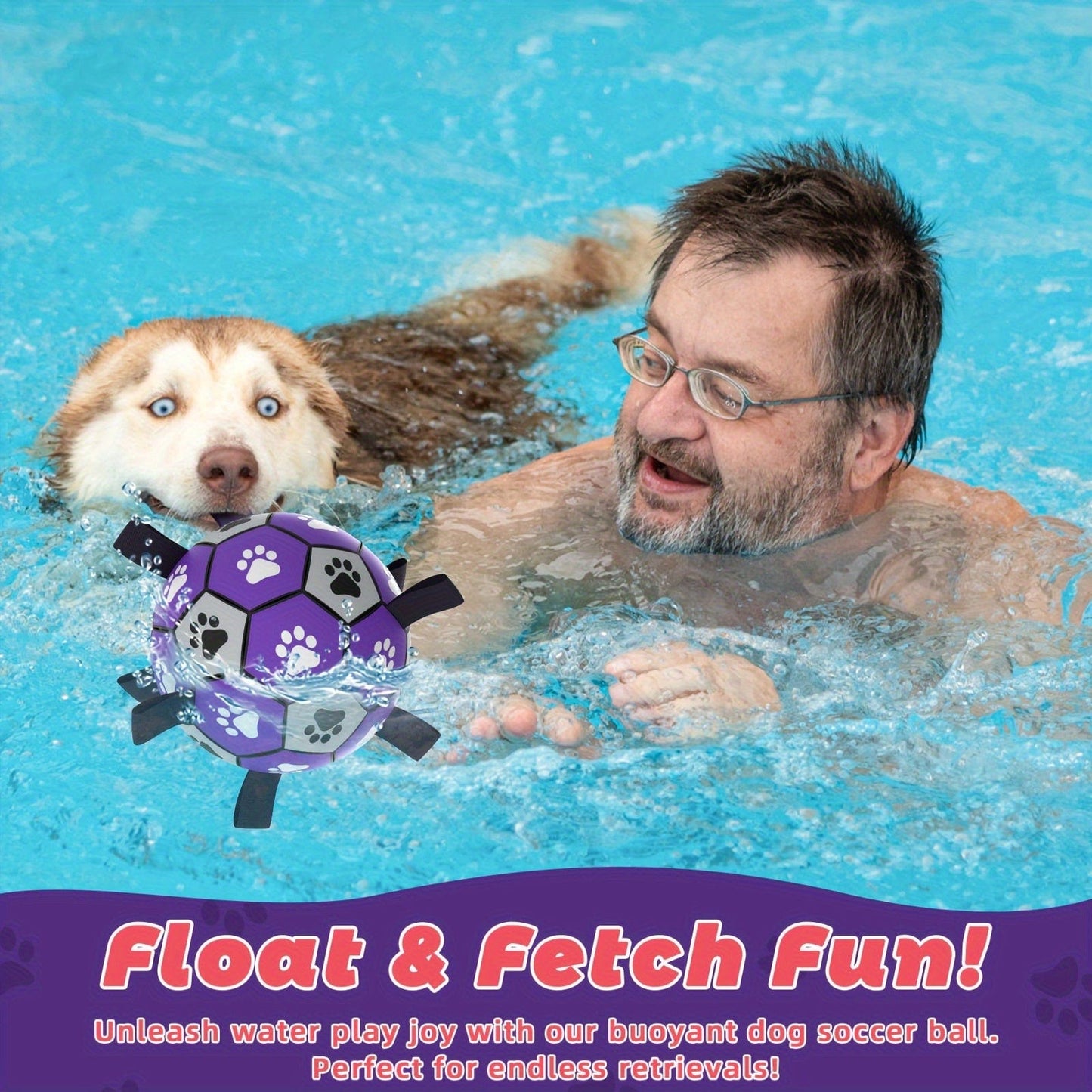 Ballon de foot pour chien résistant – Jouet interactif avec sangles - One PETS - TOP