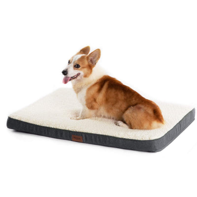 One Pets-Top Coussin Chien Grande Taille Dehoussable - Tapis Chien Orthopédique 112X81X7.6Cm- Lit Pour Chien En Mousse Avec Revêtement De Peluche - Matelas Pour Chien Lavable Et Antidérapant - One PETS-TOP