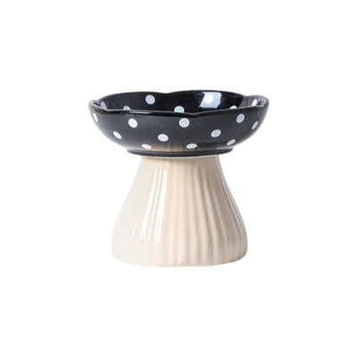 Bol champignon pour chat – Gamelle surélevée en résine décorative Unique / Noir One PETS-TOP