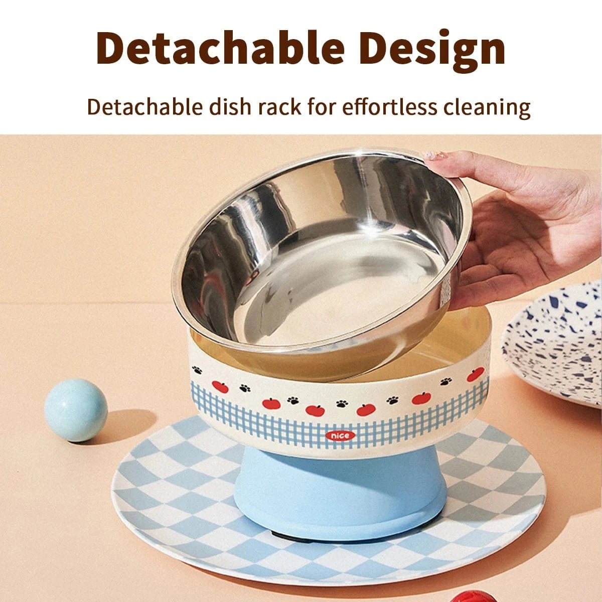 Bol surélevé en inox pour animaux – Design coloré, ergonomique & anti - fatigue - One PETS - TOP