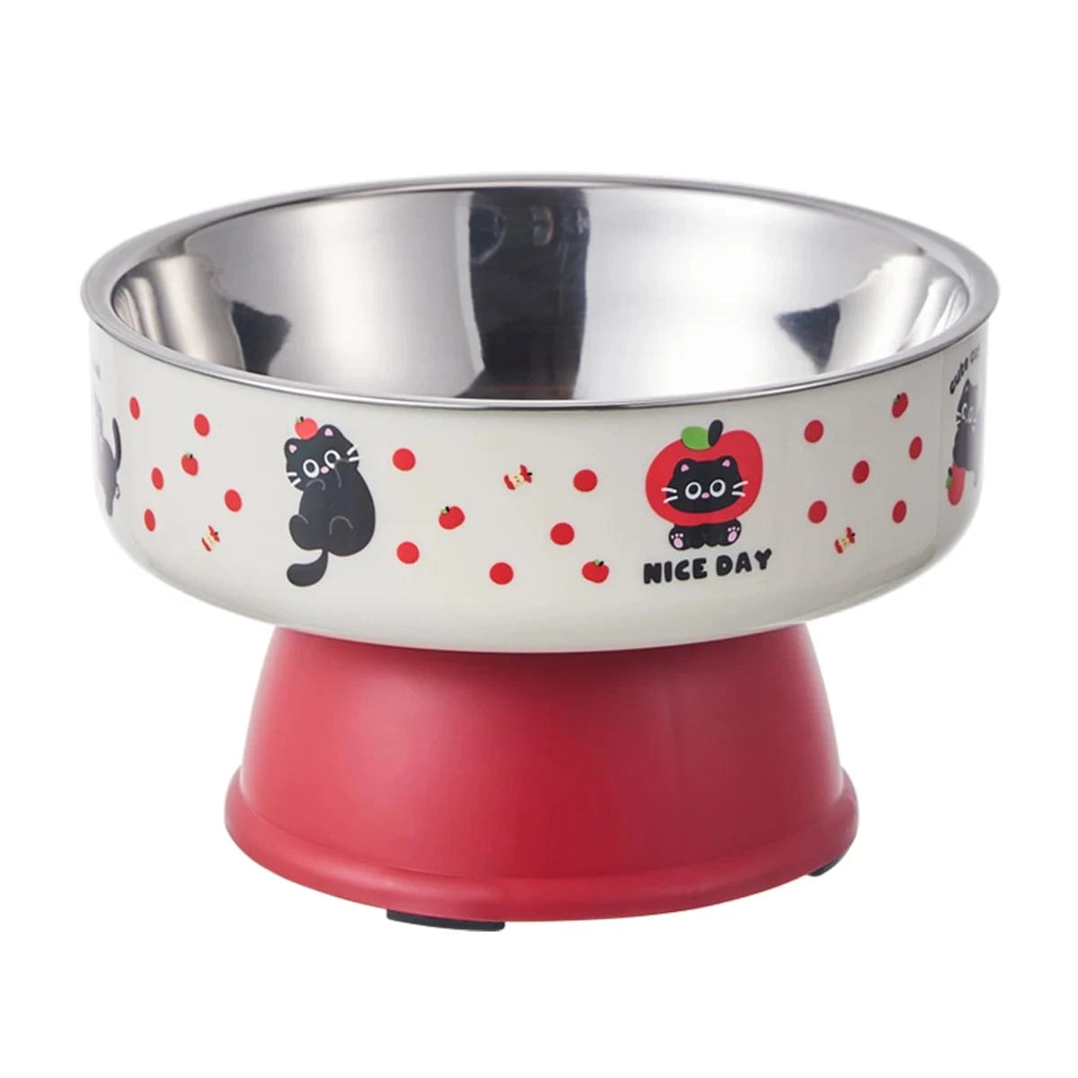 Bol surélevé en inox pour animaux – Design coloré, ergonomique & anti-fatigue Rouge / M One PETS-TOP