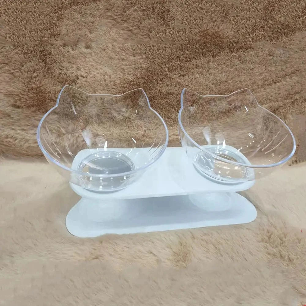 Bols antidérapants simples & doubles pour chats et chiots – Support inclinable Transparent Double One PETS-TOP