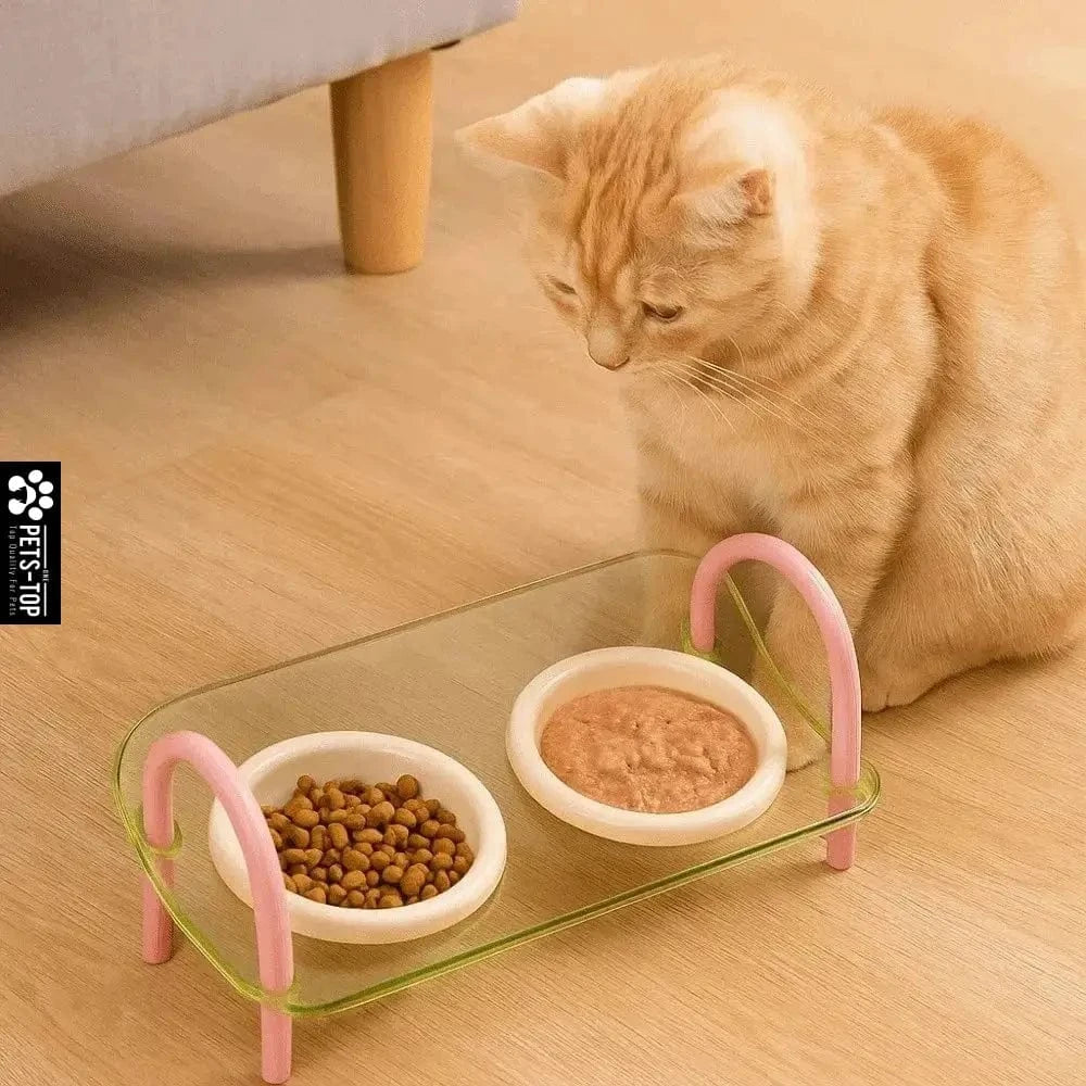 Bols doubles surélevés réglables – Gamelles ergonomiques pour chats & chiens One PETS-TOP