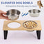 Bols surélevés 15° pour chat & chiot – Inclinés anti-vomissement avec support bois One PETS-TOP