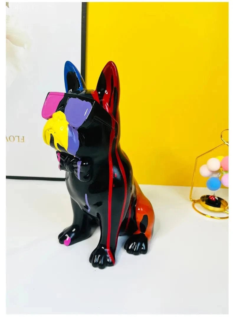 Bouledogue Éclatant En Résine : Art Canin Coloré 🐶🌈 - One PETS - TOP