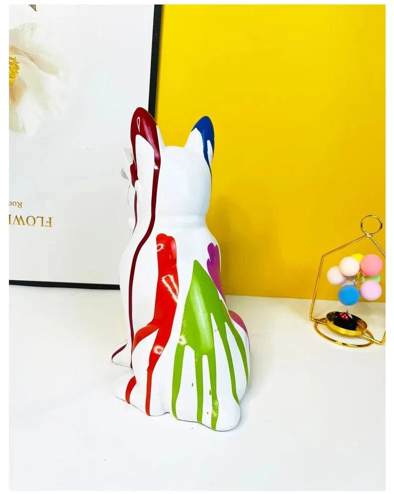 Bouledogue Éclatant En Résine : Art Canin Coloré 🐶🌈 - One PETS - TOP