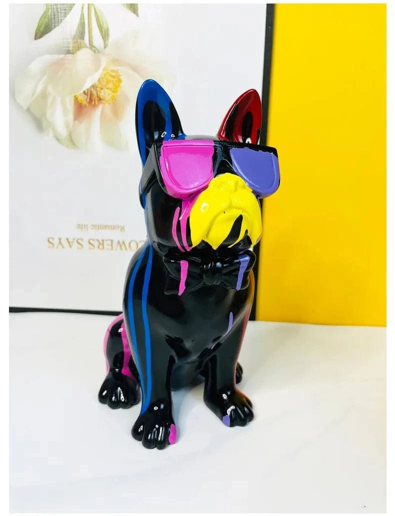 Bouledogue Éclatant En Résine : Art Canin Coloré 🐶🌈 - One PETS - TOP